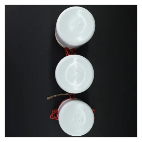 Emailleret beholder med låg (str. 15 x ø 9 cm 11 x ø 9 cm)