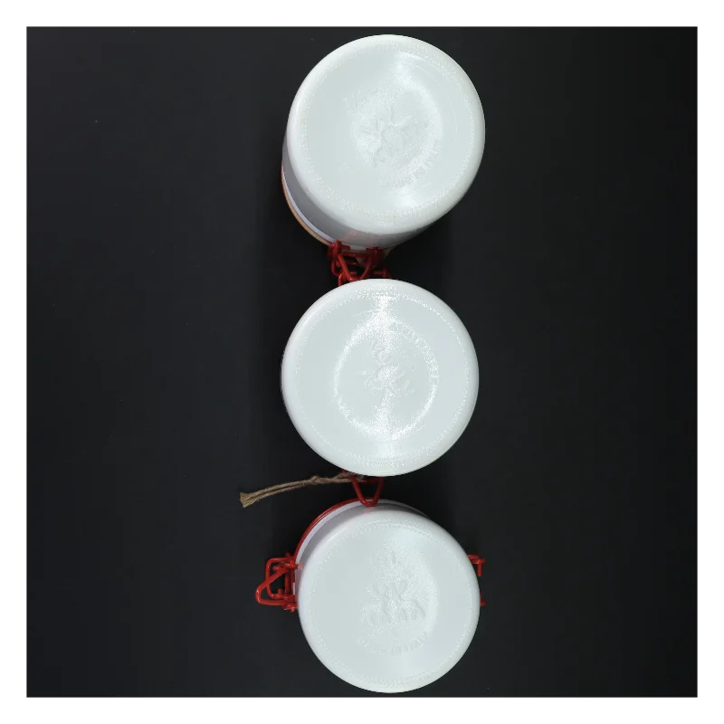 Emailleret beholder med låg (str. 15 x ø 9 cm 11 x ø 9 cm)