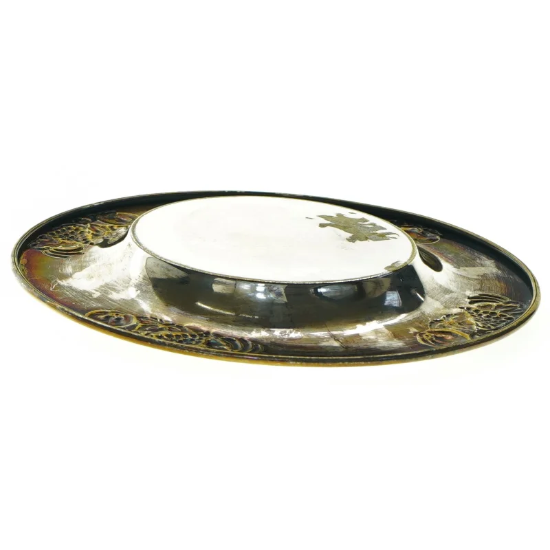 Dekorativ sølvfarvet minitallerken (str. Ø 16 cm)