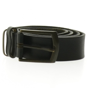 Læderbælte med metalspænde (str. 92 cm)