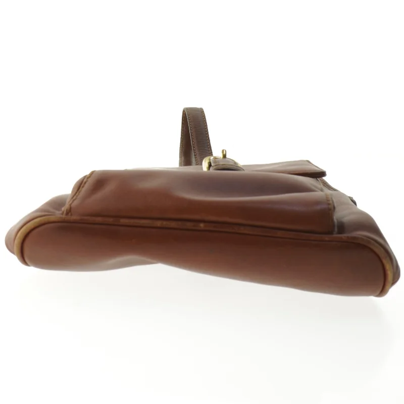 Lille brun lædertaske (str. 25x19 cm)