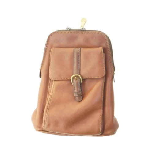 Lille brun lædertaske (str. 25x19 cm)