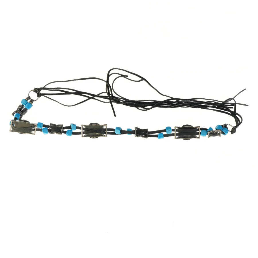 Læder og perlebælte (str. 160 cm)