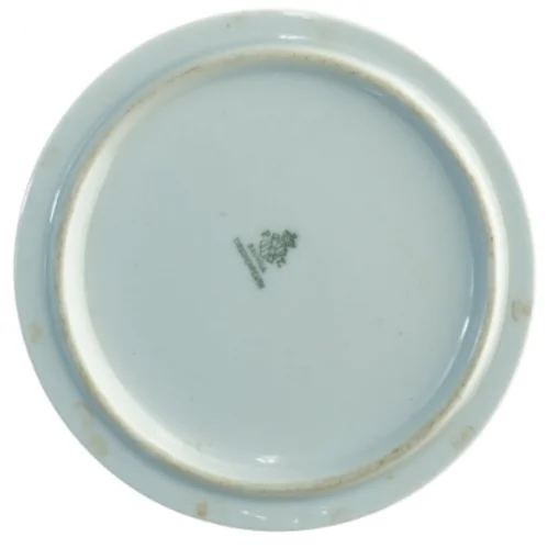 Bordskåner i hvidt porcekæn med guldmønster fra Bavaria (str. 15 cm)