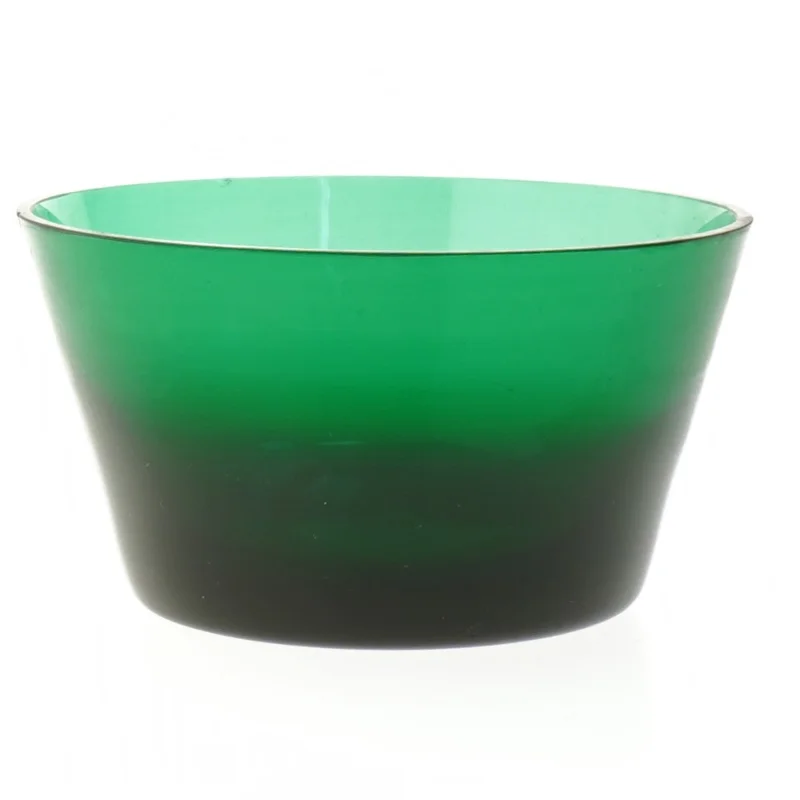 Grøn skål (str. Ø. 13 cm. længde. 7,5 cm)