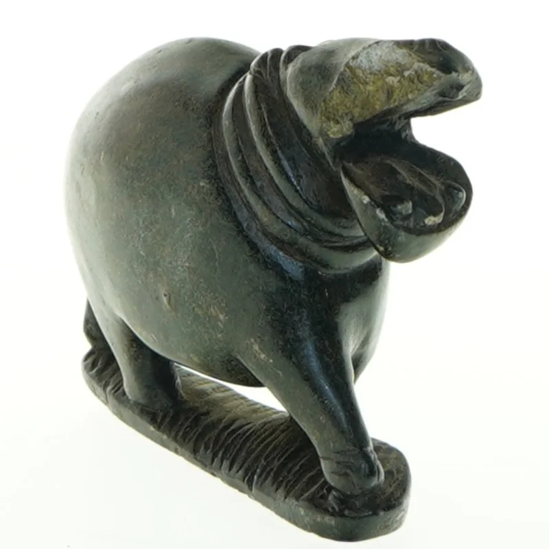 Stenfigur af flodhest (str. 11x9,5 cm)