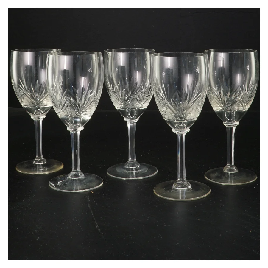 Sæt med 5 krystalglas (str. 15x6 cm)