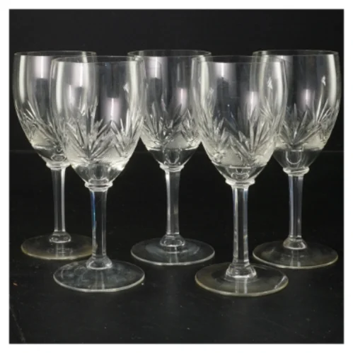 Sæt med 5 krystalglas (str. 15x6 cm)