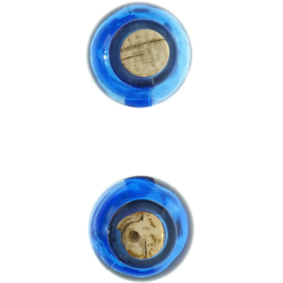 Blå glasflasker (str. 14x5,5 cm)