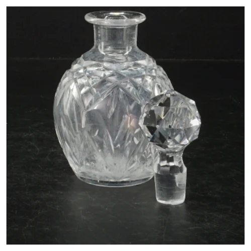 Krystal karaffel med prop (str. Ø 9 cm. længde, 17 cm)