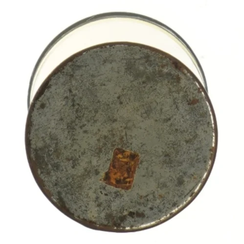 Metalbeholder med låg (str. Ø 10 cm længde 13,5 cm)