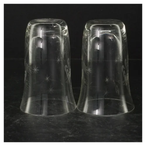 Gravérede glas (str. Ø 9 cm. længde, 12 cm)