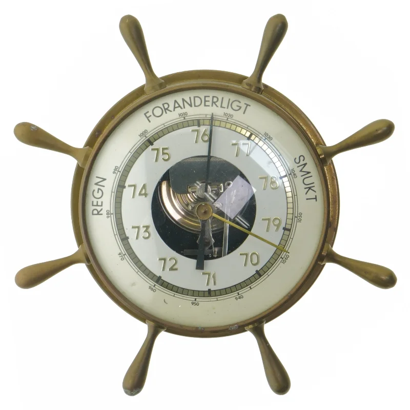 Vintage barometer i messing (str. Ø 14,5 cm)