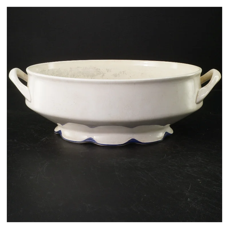 Keramisk serveringsskål med håndtag (str. 37x24 cm)