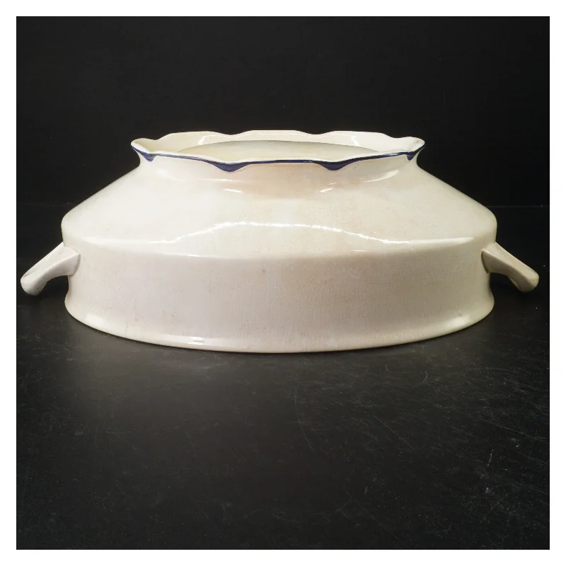 Keramisk serveringsskål med håndtag (str. 37x24 cm)