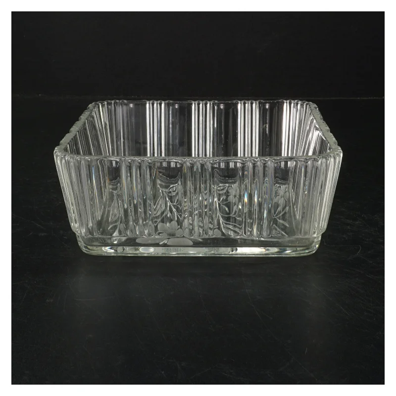 Glasfad med blomstermotiv (str. 17 x 17 cm)