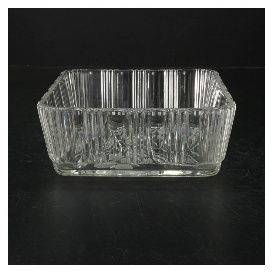 Glasfad med blomstermotiv (str. 17 x 17 cm)