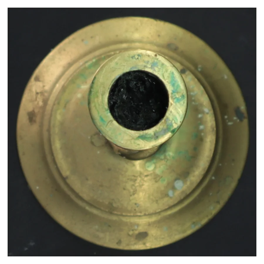 Antik Messing lysestage (str. Ø 13x29 cm)