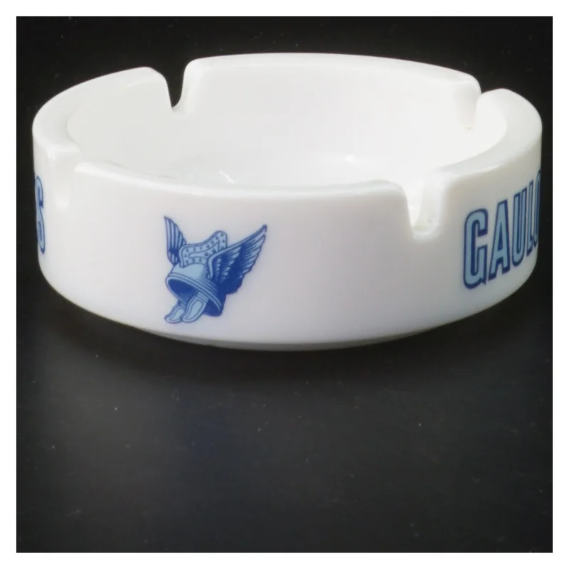 Ældre reklameaskebæger fra Gauloises (str. Ø 10x3,5 cm)