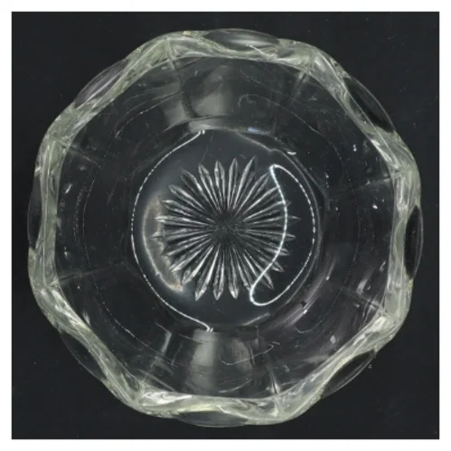 Glasskål med mønster (str. Ø 10x5 cm)