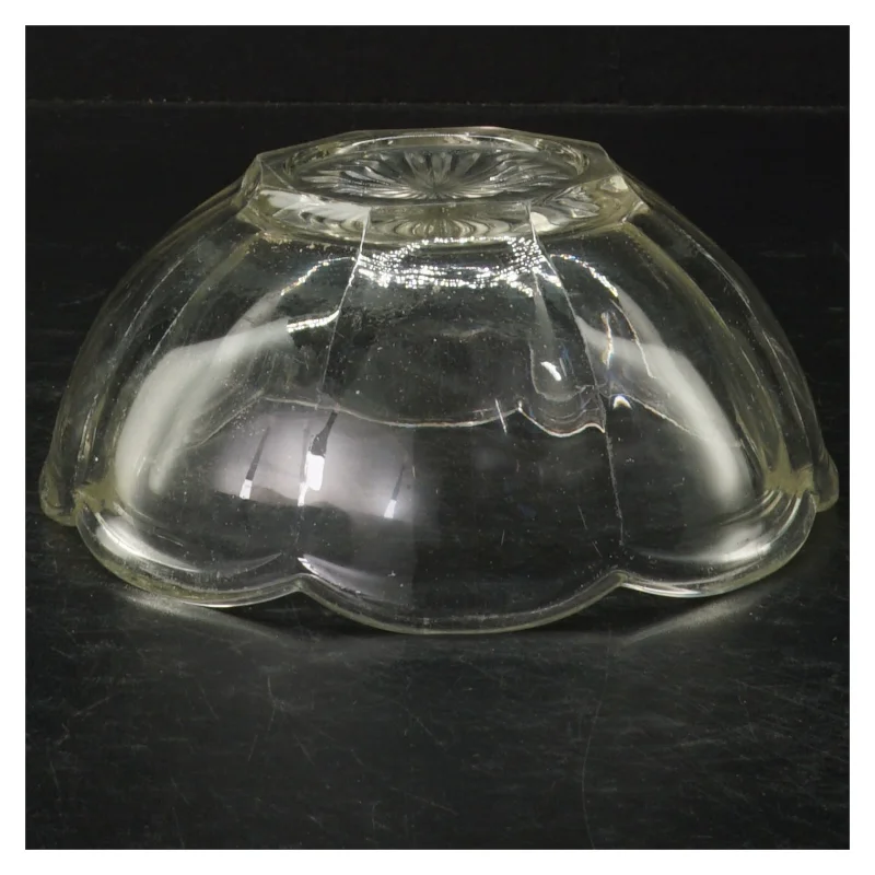 Glasfad med blomstermønster (str. Ø. 16 cm)