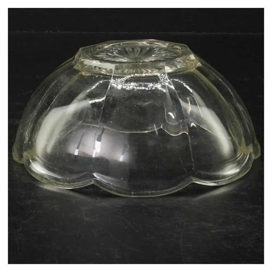 Glasfad med blomstermønster (str. Ø. 16 cm)