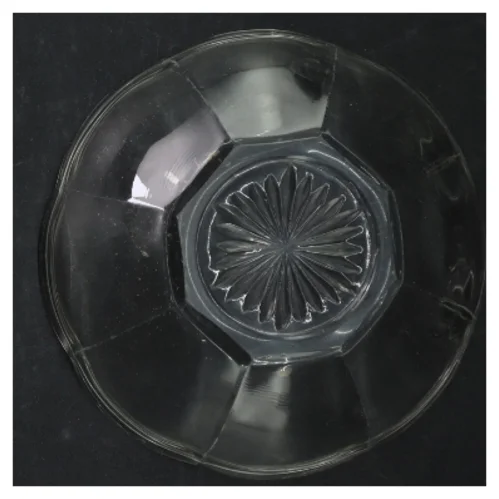 Glasfad med blomstermønster (str. Ø. 16 cm)