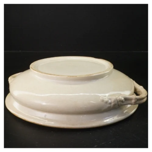 Porcelæns skål med låg (str. Ø 25x6 cm)