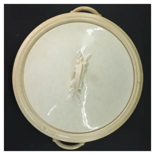 Porcelæns skål med låg (str. Ø 25x6 cm)