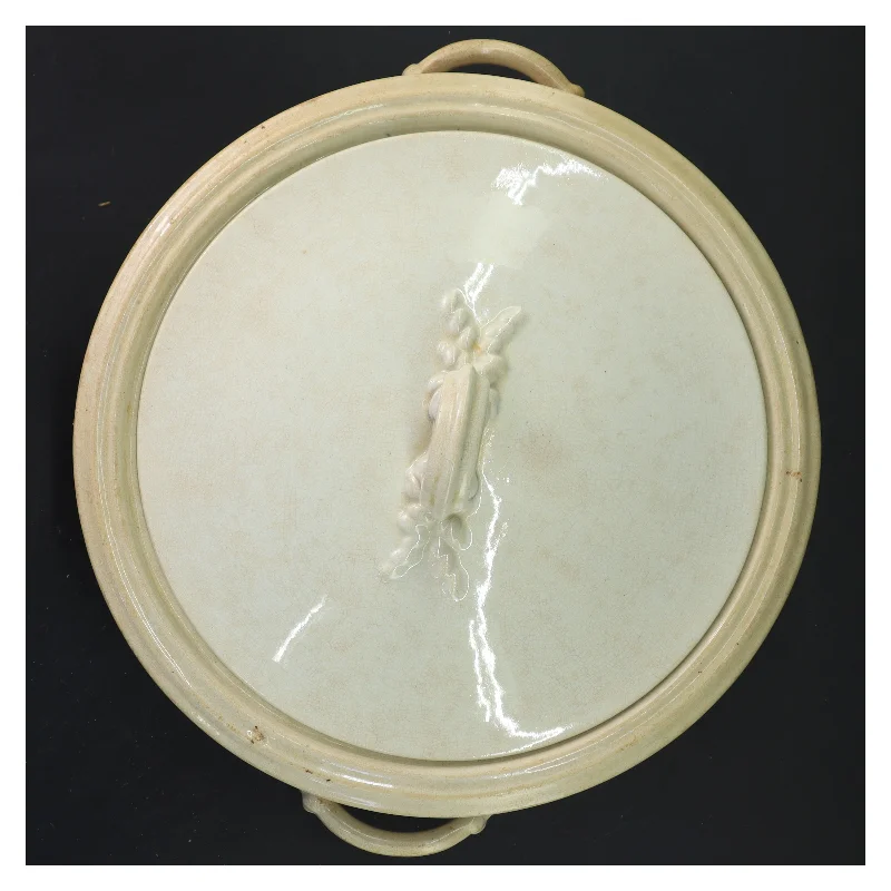 Porcelæns skål med låg (str. Ø 25x6 cm)