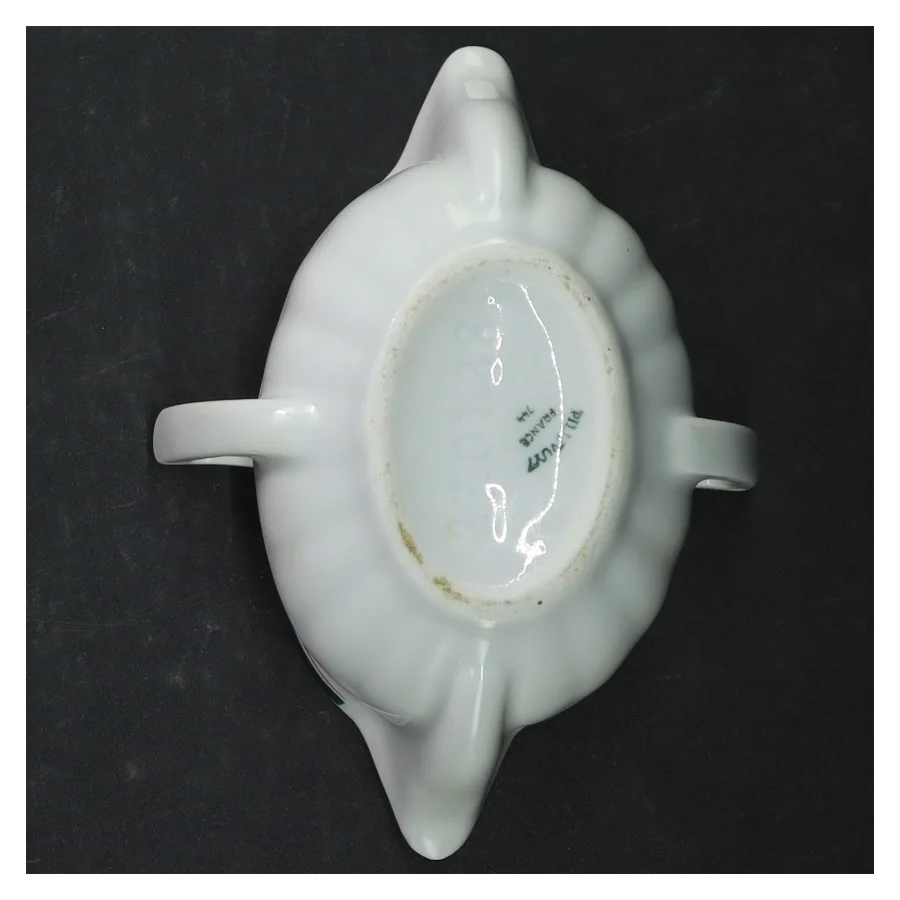 Hvidt porcelænssovseskål fra Pillivuyt (str. 17x12 cm)