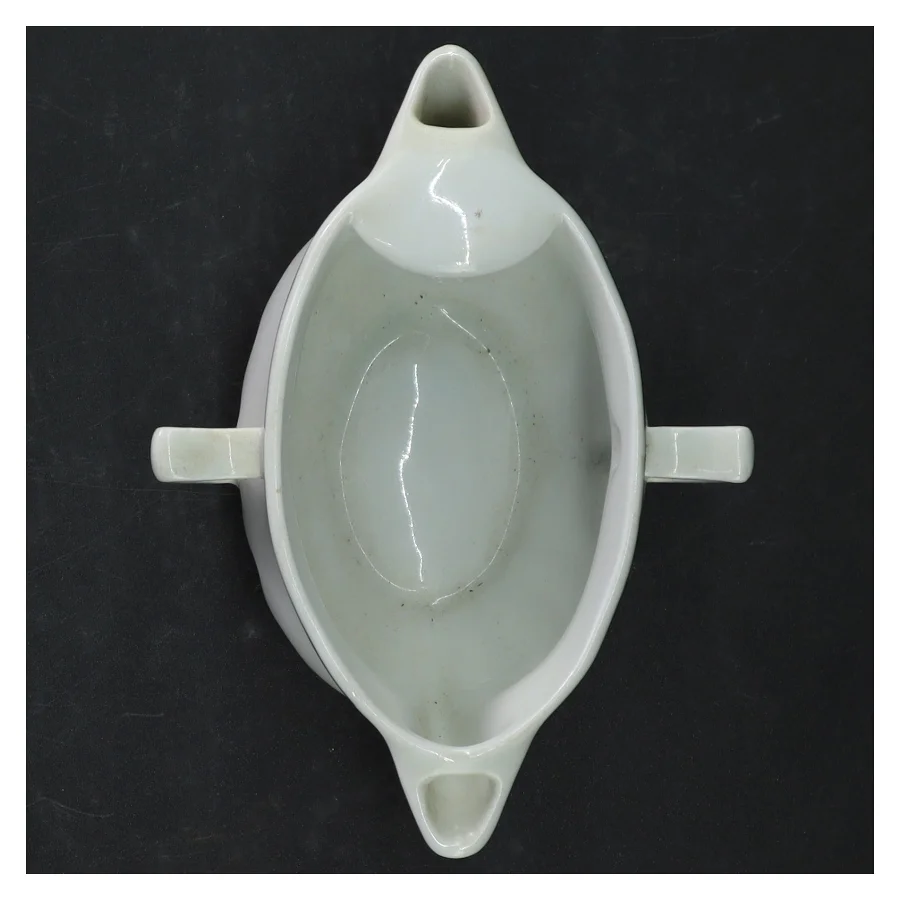 Hvidt porcelænssovseskål fra Pillivuyt (str. 17x12 cm)