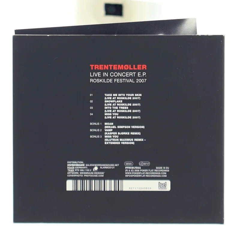 Trentemøller Live in Concert E.P. Roskilde Festival 2007 LP fra Poker Flat Recordings