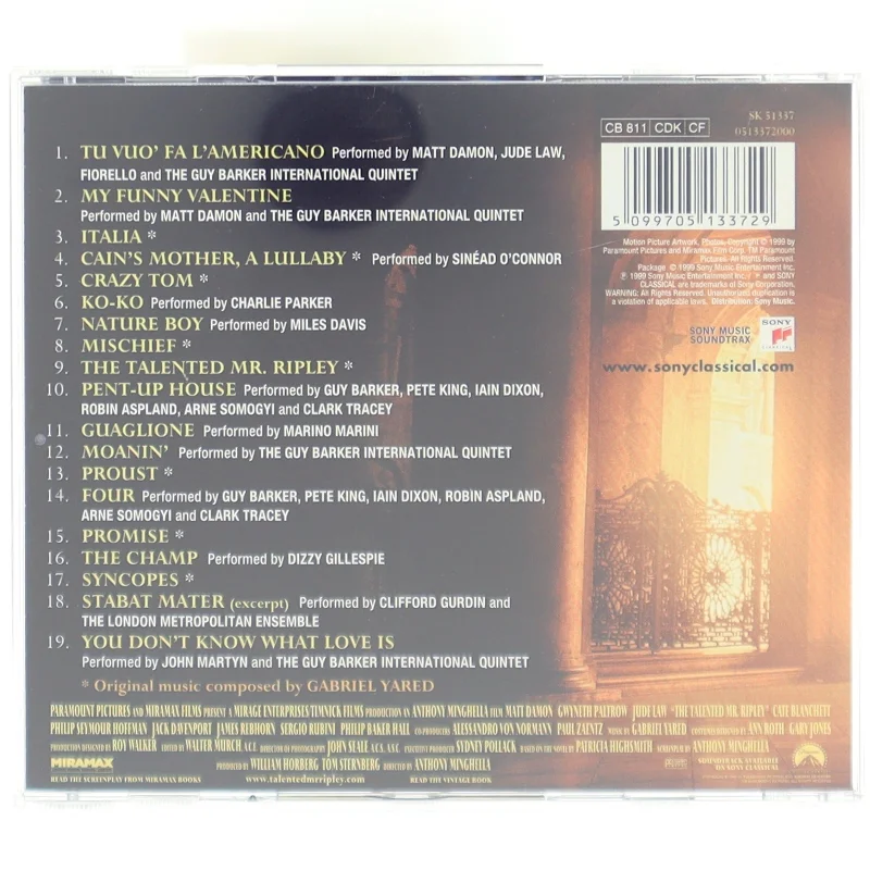 The Talented Mr. Ripley Soundtrack CD fra Sony Music