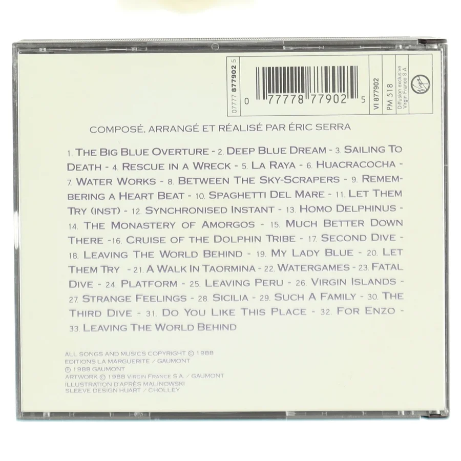 Soundtrack CD 'Le Grand Bleu' af Éric Serra fra Virgin