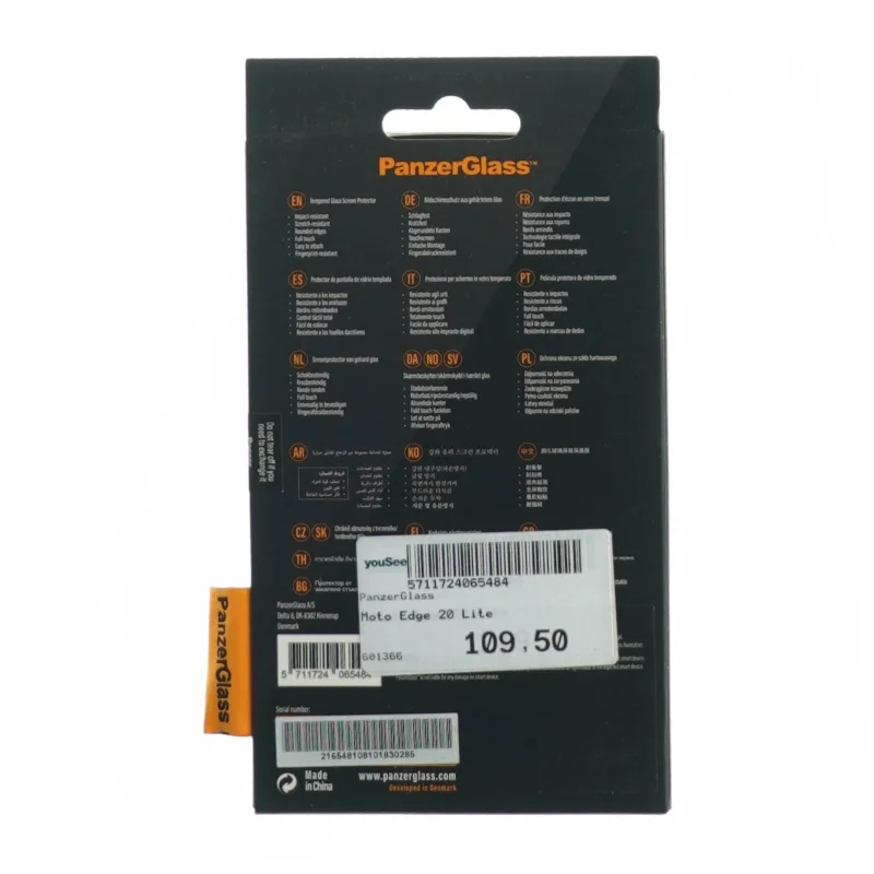 Beskyttelsesglas til motorola edge 20 light fra Panzer Glass (str. 18 x 10 cm)