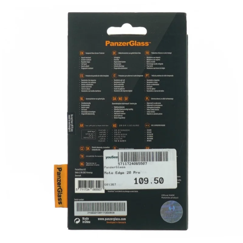 Beskyttelsesglas til Motorola Edge fra PanzerGlass 
