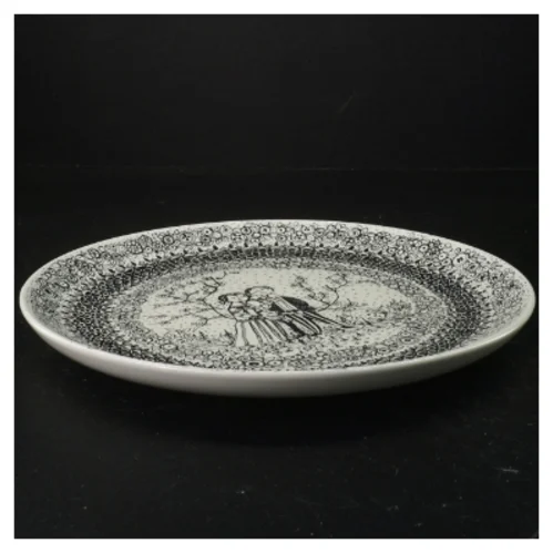 Porcelænsfad med dekoration Bjørn Wiinblad fra Nymolle (str. 27 cm)