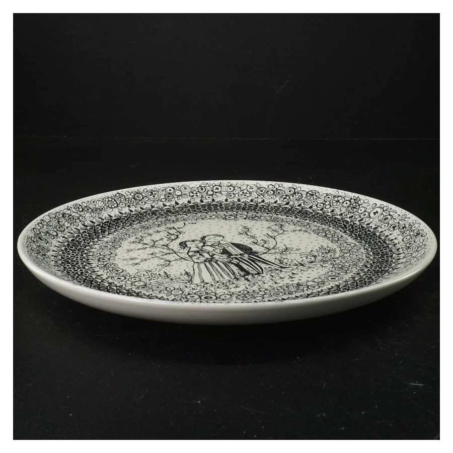 Porcelænsfad med dekoration Bjørn Wiinblad fra Nymolle (str. 27 cm)