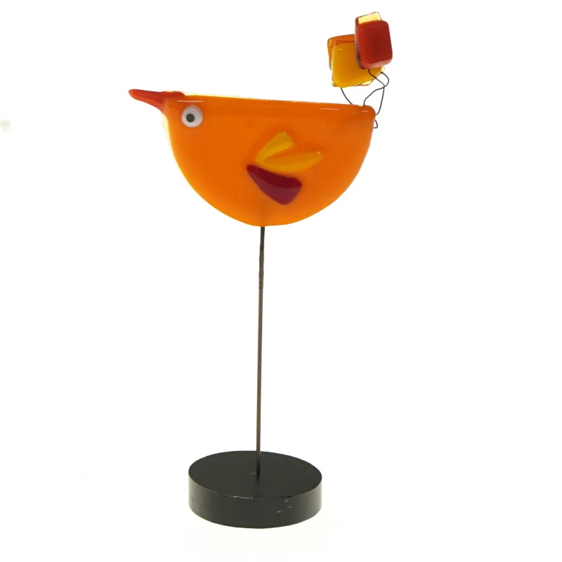 Dekorativ fugl i glas (str. 19 cm)