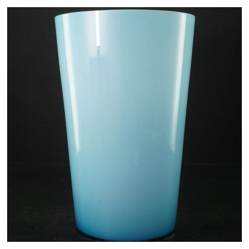 Blå glasvase (str. 26 x 15 cm)