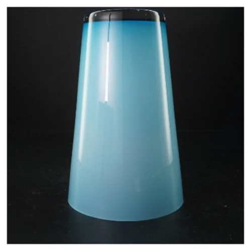 Blå glasvase (str. 26 x 15 cm)