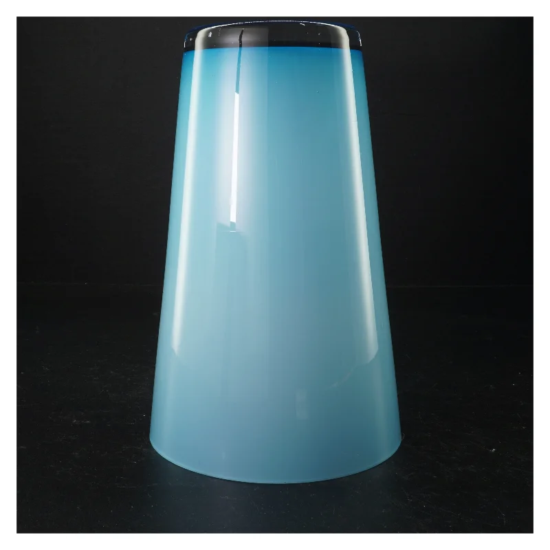 Blå glasvase (str. 26 x 15 cm)