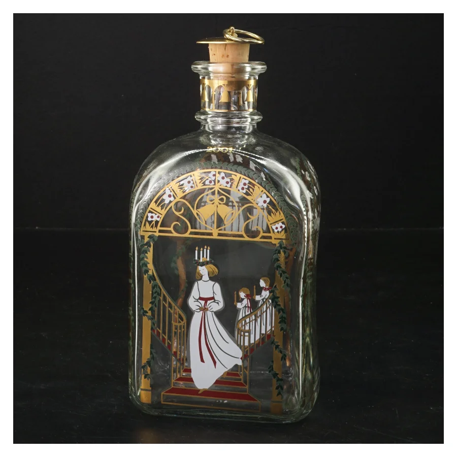 Holmegaard juleflaske fra 2001 (str. 20x10x7,5 cm)