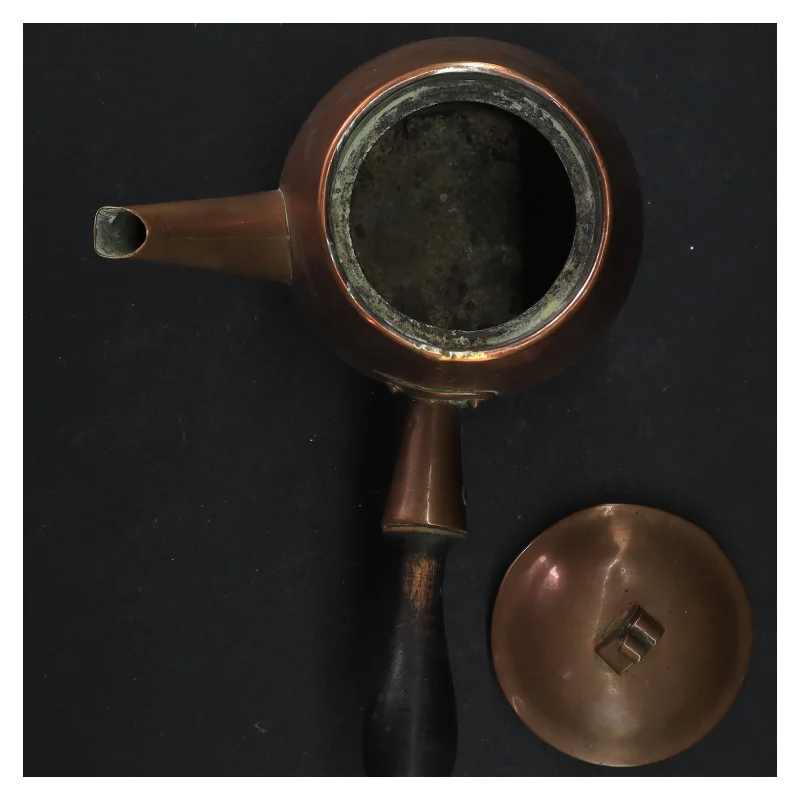 Kobberkande med træhåndtag (str. 20 x 16 cm)