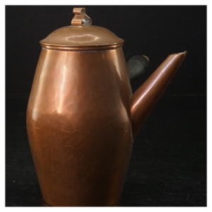 Kobberkande med træhåndtag (str. 20 x 16 cm)