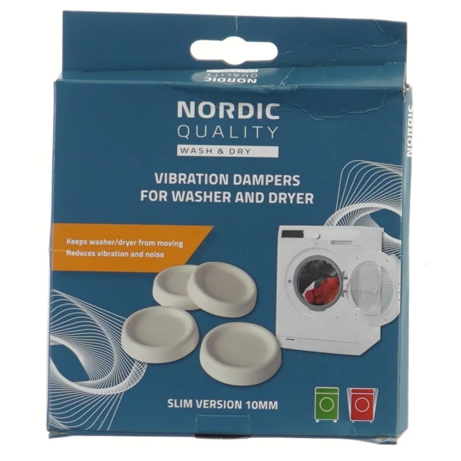Vibrationsdæmpere til vaskemaskine fra Nordic Quality (str. 4 styk, ø 6,5 cm)