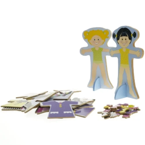 Påklædningsdukker til de mindste.  Magnetiske i kraftig kvalitet