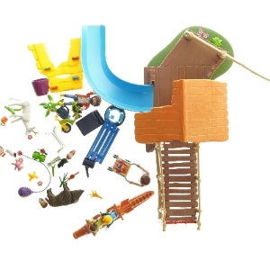 Playmobil legeplads med tilbehør (str. 21x36x27 cm)