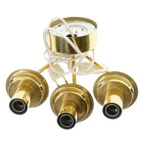 Guld væglampe med tre spots (str. 23 cm)